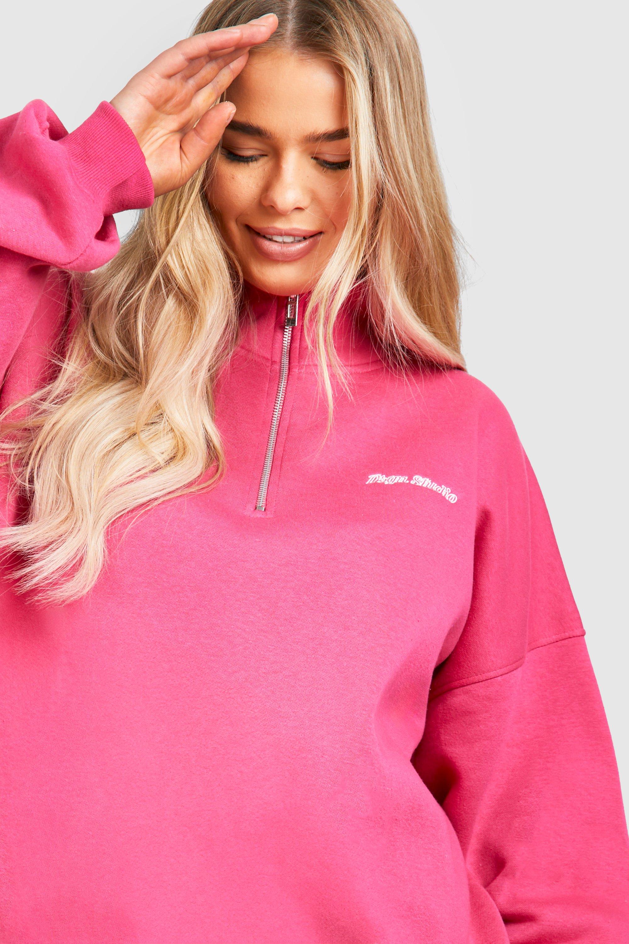 Hot pink half zip on sale